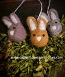 #TI44-14212 Wool Mini Bunny Ornaments 🐰 (Set of 3)