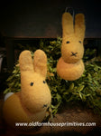 TI44-11811 Wool Mini "Mama & Baby" Bunny Ornaments Set of 2