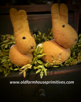 TI44-11811 Wool Mini "Mama & Baby" Bunny Ornaments Set of 2