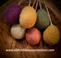 #TI44-10210 Needle Felted Wool Egg Ornaments (Set of 6)