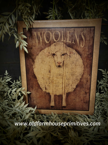 #VBD1322 "Woolens" Primitive Canvas