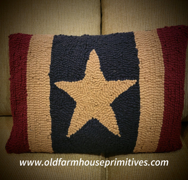 #FHPLW Americana Freedom Hooked "Star" Wool Pillow 🇺🇸