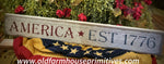 #BWS1136 Primitive "America Est. 1776" Sign
