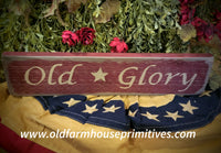 #BWS900 Primitive "Old Glory" Wood Sign