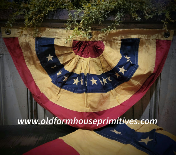 #AFL04 Small Tea Stained "Aged" Americana Bunting