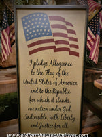 #CTPWF Primitive Americana "I Pledge Allegiance" 🇺🇲 Wood Sign  (Made In USA)