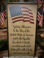 #CTPWF Primitive Americana "I Pledge Allegiance" 🇺🇲 Wood Sign  (Made In USA)