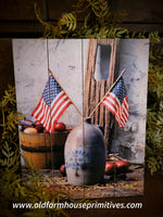 #PA490A "Jug and Flags" Pallet Art By Irvin Hoover