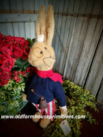 #RM54 Primitive Americana Tattered & Torn "Adam" 🐰 Bunny Rabbit
