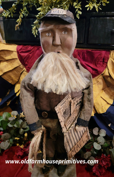 #DAW109 Primitive Sculpted Clay Face "Mail Carrier" Soldier