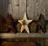 #PACH14 Primitive Painted Small "Black Star" With Sweet Annie (Made In USA)