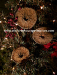 #PBBOS Primitive Blackened Beeswax Orange Slice Ornament Set of 3