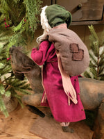 #HCBM103 Primitive Santa with Bag Riding Horse