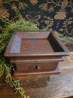 #BW81 Primitive Wood 8x8 Candle Tray with Drawer MADE IN USA!