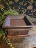 #BW81 Primitive Wood 8x8 Candle Tray with Drawer MADE IN USA!
