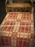 #PCT35L Yorktown Weave "Cranberry, Linen And Green" Textile