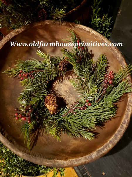 #CHCR10R Primitive Homestead Christmas Collection 10" Candle Ring #1 Seller
