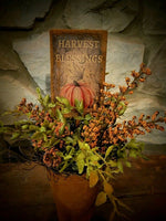 #PHBPF Primitive Fall "Harvest Blessings" Potted Floral Arrangement 🎃  Back In Stock