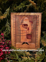 #VBD1469 Primitive Log Cabin Santa Canvas Print