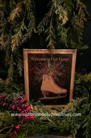 #VBD1361 Primitive Welcome To Our Home "Ice Skate" Canvas Print