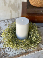 #LV4006 Hedgepath Leaves Candle Ring 6"