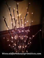 #WTLBE2 Primitive "Electric" Willow Twigs Lighted Branch