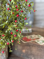 #LV6360  Red Blaze Berry Wreath 20"