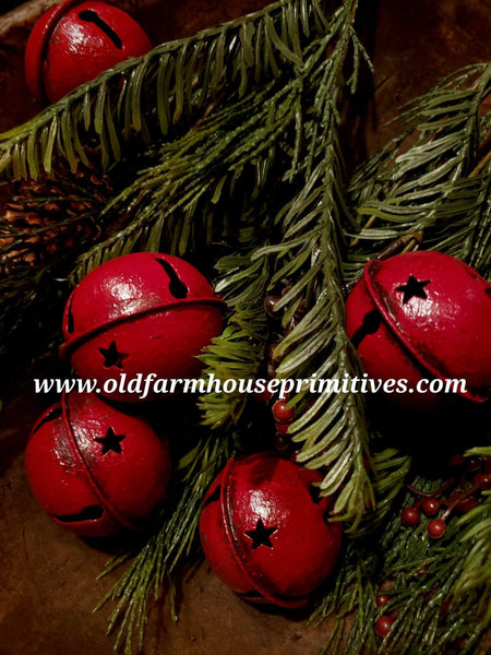 #BLRJB Primitive Large Red Jingle Bells