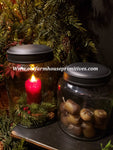 #PDARJ2 Primitive Antique Reproduction Apothecary Jars Set/2 Black Lid  #1 Seller