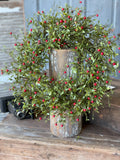 #LV6360  Red Blaze Berry Wreath 20"