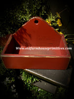#PPWSR Primitive “Red” Distressed Wood Scalloped Display Box (Made In USA)