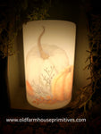 #CRD0031  Primitive Fall "Pumpkins" Antique Vanilla Wax Candle Sleeve (Made In USA)