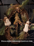 #RSN3 Primitive Large Snowmen And Tree Grapevine Wreath 🎄 (Made In USA)