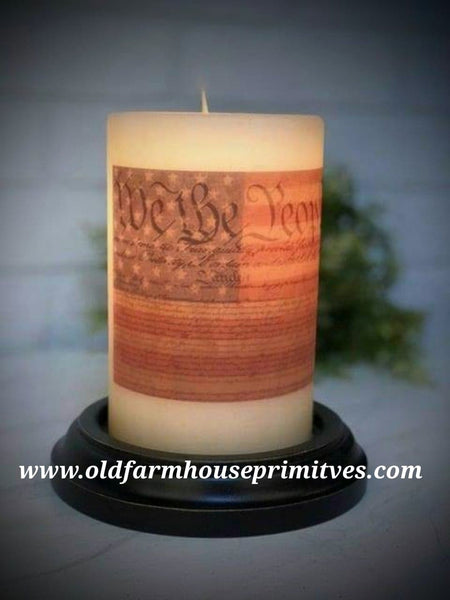 #CRDCS3 Primitive Americana "We The People" 🇺🇸 Antique Vanilla Wax Candle Sleeve (Made In USA)