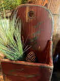 #DAW6 Primitive Grungy Red Distressed Wood Hanging Display Box (Made In USA)