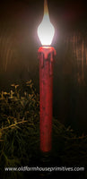 #EPLR Primitive Electric "Grubby Cranberry Red" Drippy Candle Light