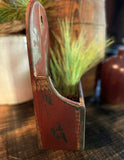 #DAW6 Primitive Grungy Red Distressed Wood Hanging Display Box (Made In USA)