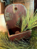 #DAW6 Primitive Grungy Red Distressed Wood Hanging Display Box (Made In USA)