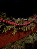 #BJBC16 Primitive Red Pantry Apple Garland 3’  🍎