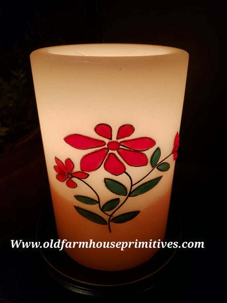 CRDCS99 Primitive "Primitive Prairie Flowers" Wax Candle Sleeve (Made In USA)
