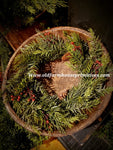 #CHCR12R Primitive Homestead Christmas Collection 12" Candle Ring #1 Seller
