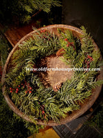 #CHCR12R Primitive Homestead Christmas Collection 12" Candle Ring #1 Seller