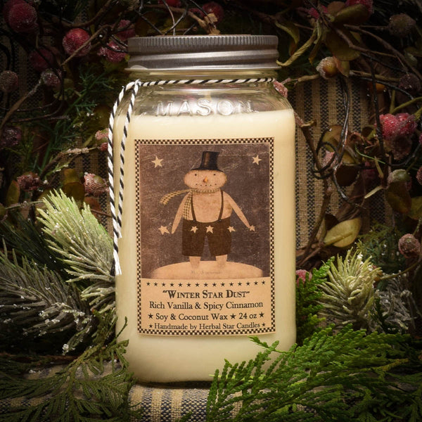 #HSC265 Primitive Soy Blend Candle "Winter Star Dust" (Made In USA) 24 Ounce Jar