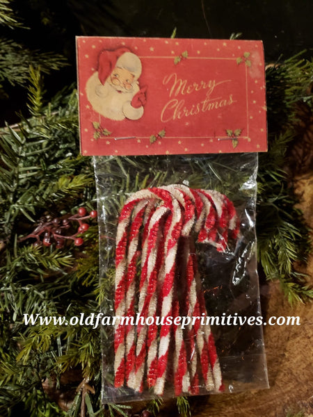 #RHCC1 Mini Chenille Candy Canes  (Set of 12) #1 Seller