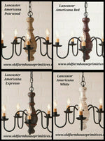 #9116T Primitive Lancaster Wooden Chandelier (Made In USA)