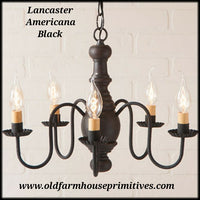 #9116T Primitive Lancaster Wooden Chandelier (Made In USA)