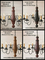 #9148H Large Wooden Norfolk Chandelier Hartford Colors (Made In USA)