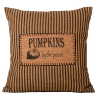 #RPBPP1 Primitive Tea Dyed-Black Ticking Pumpkins by the Pound Pillow #1 Seller