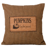 #RPBPP1 Primitive Tea Dyed-Black Ticking Pumpkins by the Pound Pillow #1 Seller