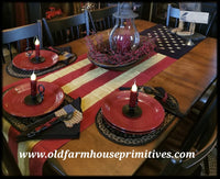 #PAF7 Primitive Aged American Flag Runner Banner